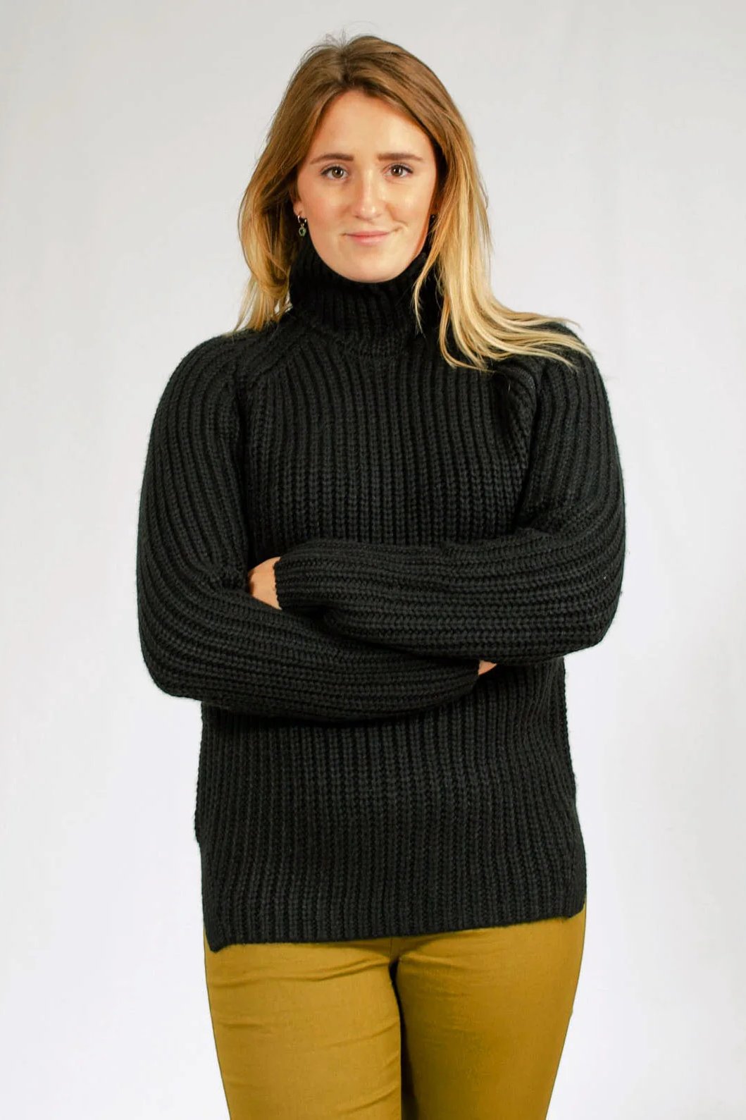Zip Neck Chunky Ribbed Jumper