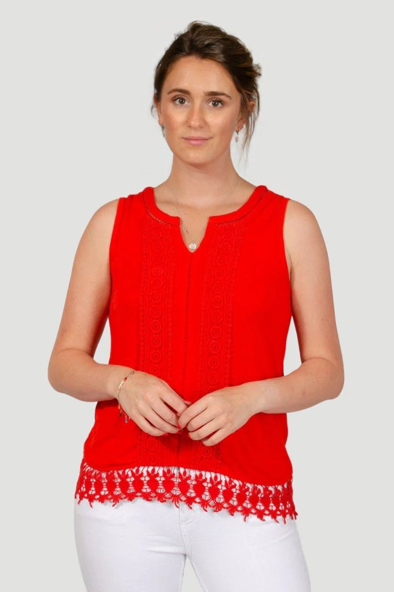 Tinta Style Latina V-Neck Bead Trim Sleeveless Top main image 0