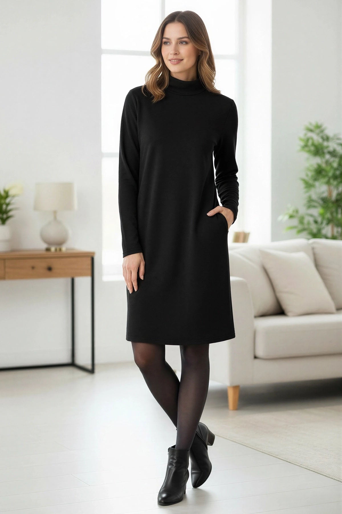 Black High Neck Jumper Dress – Secret Label
