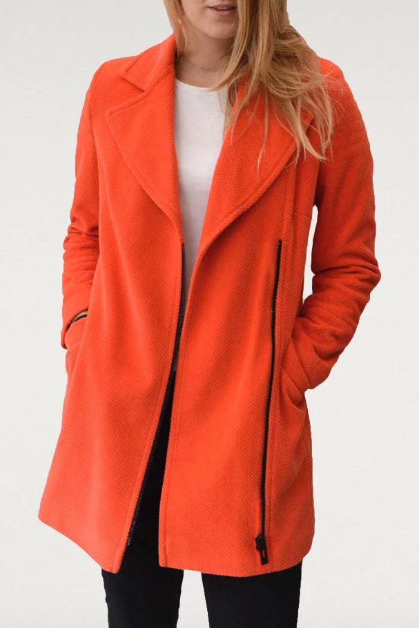 Orange wool 2025 coat ladies