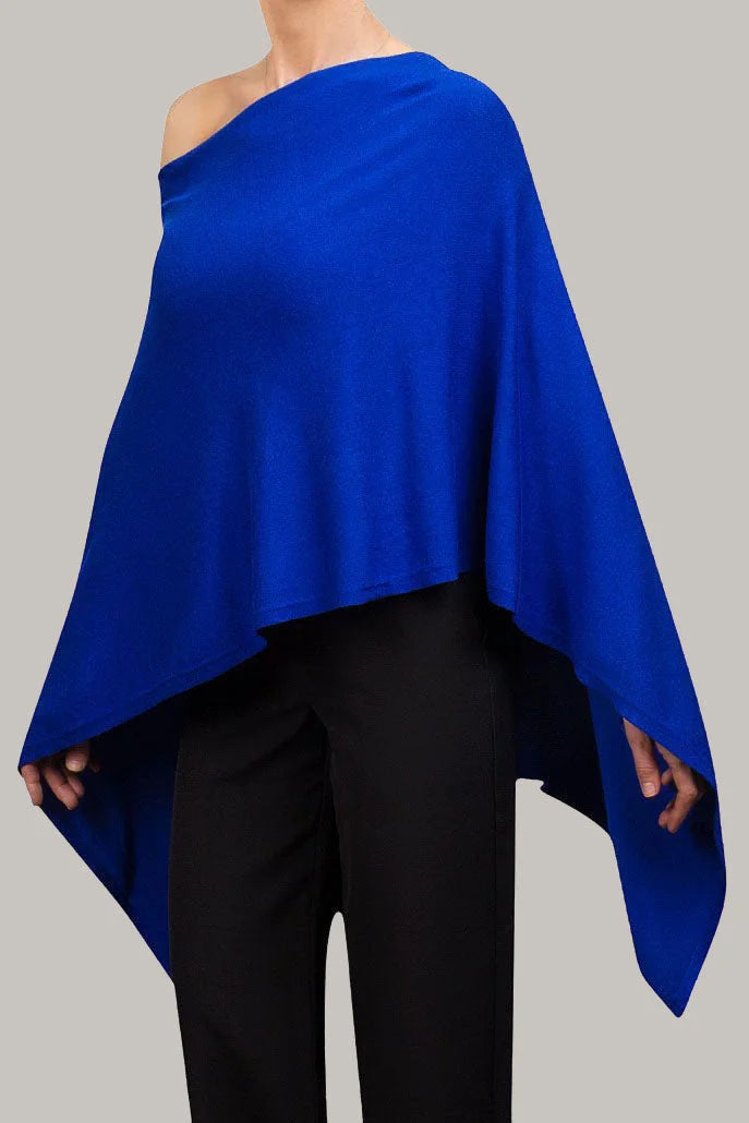 Betty Barclay Fine Knit Poncho Royal Blue / One-Size