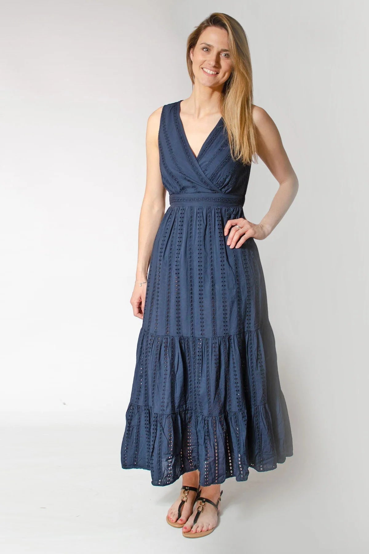 Broderie maxi dress sales
