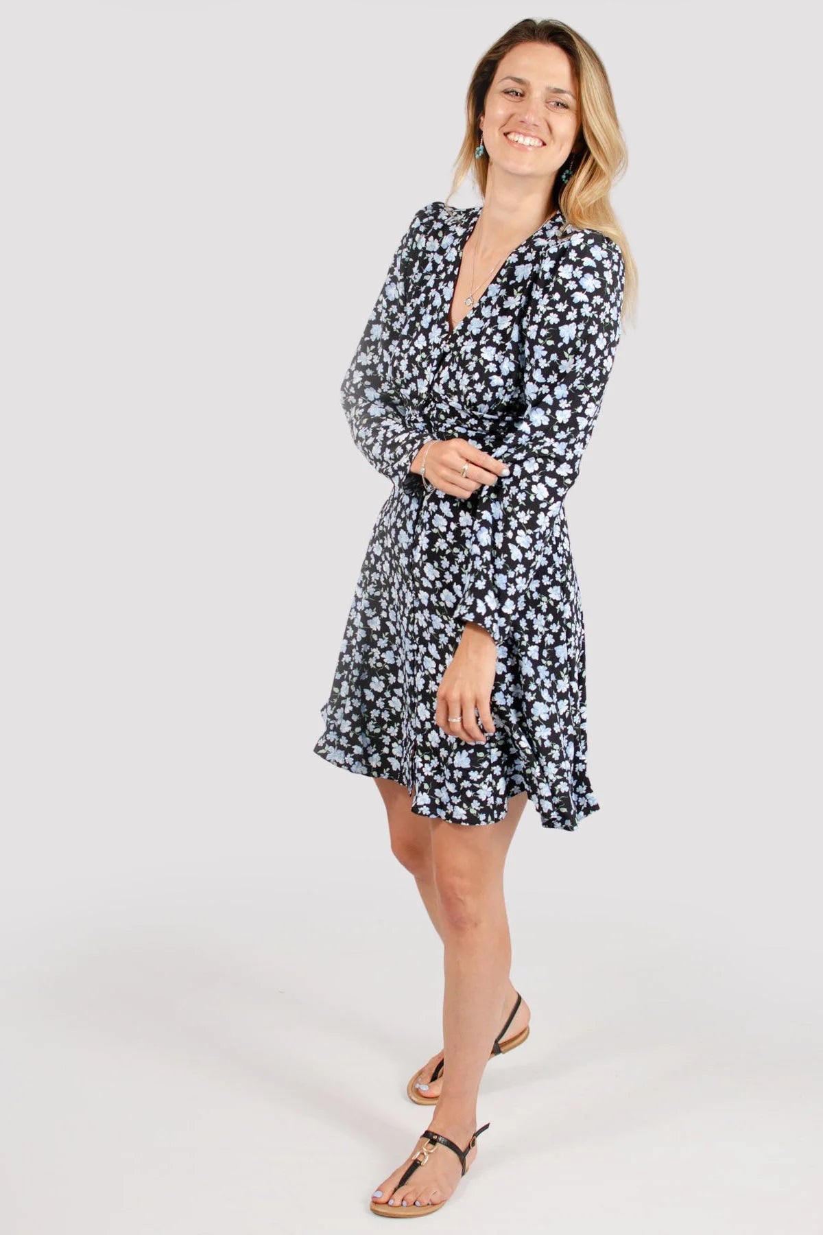 Blue Floral Skater Dress Secret Label Blue Floral Skater Dress Secret Label