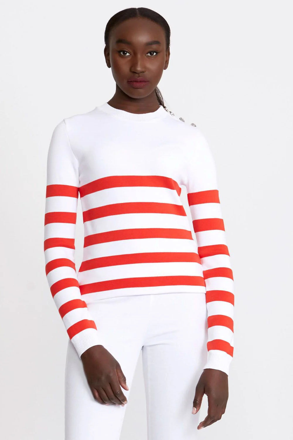 Red and white striped jumper online