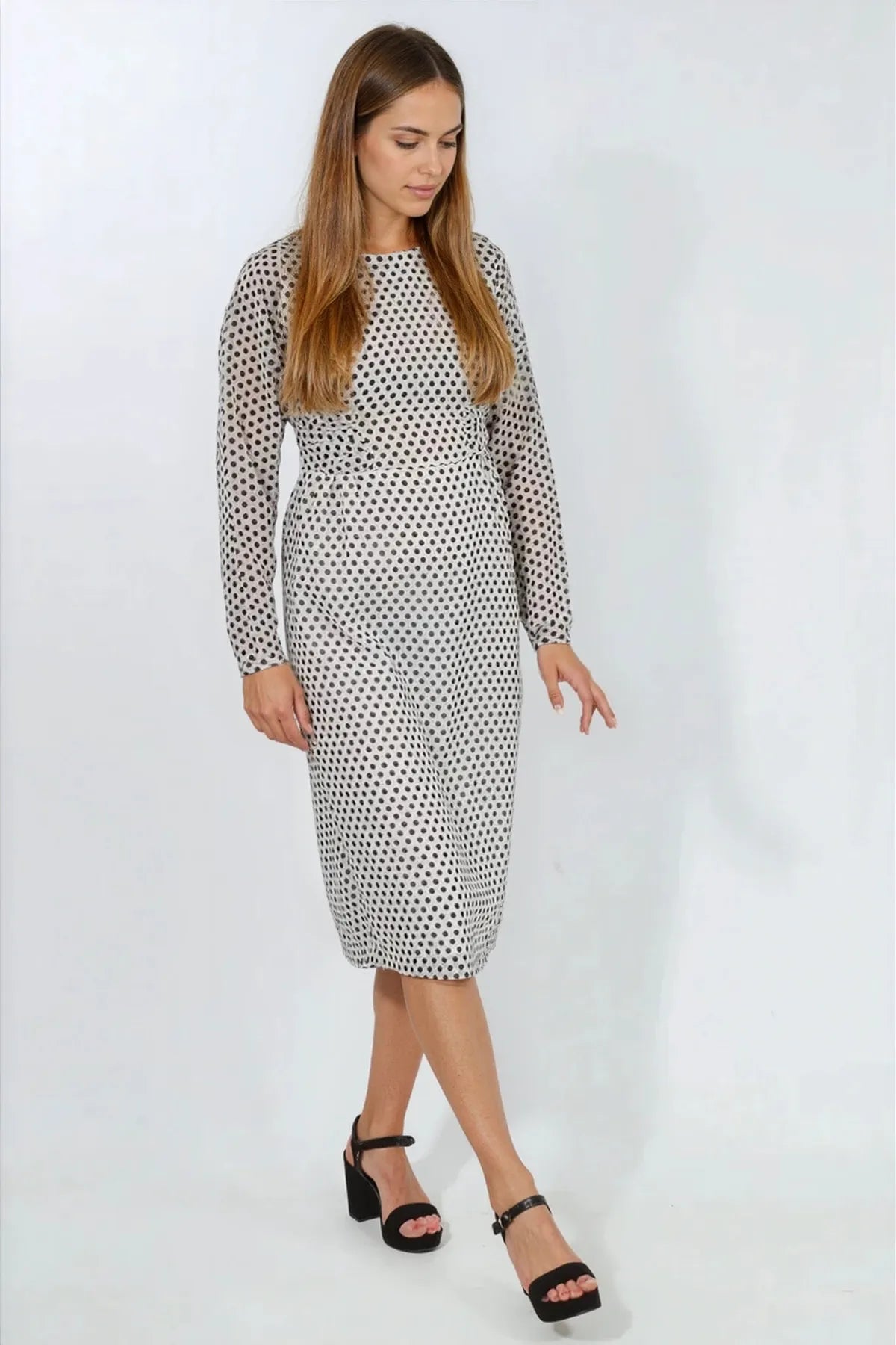knee length dresses for ladies Polka Dot Kyla Midi Dress main image 0