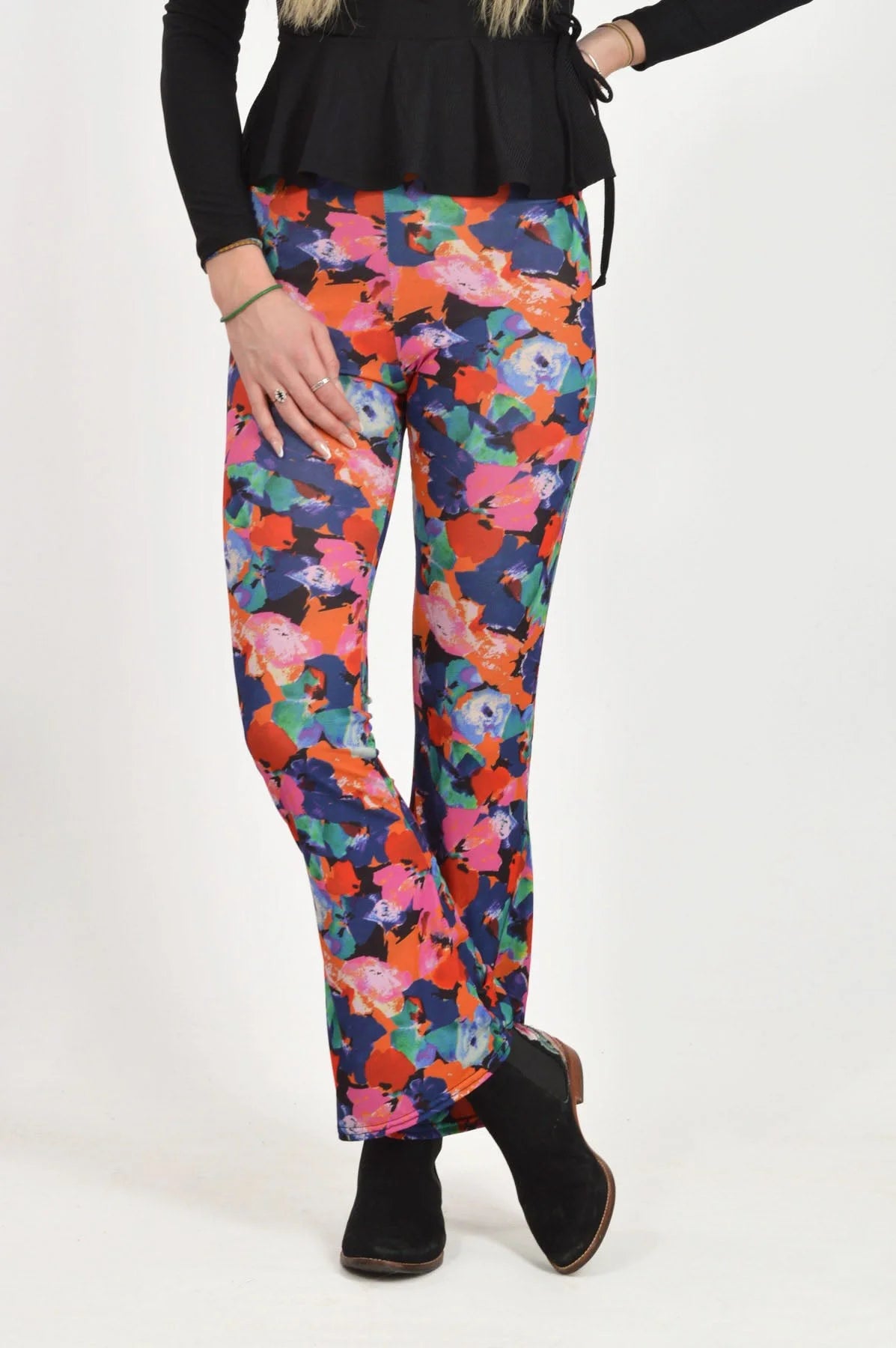 Oasis Floral Print Flared Leggings Multicoloured / 8 / Reg
