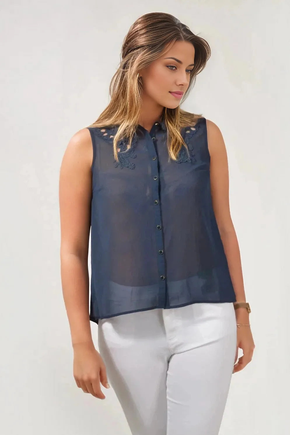 Oasis Lace Top Sleeveless Blouse