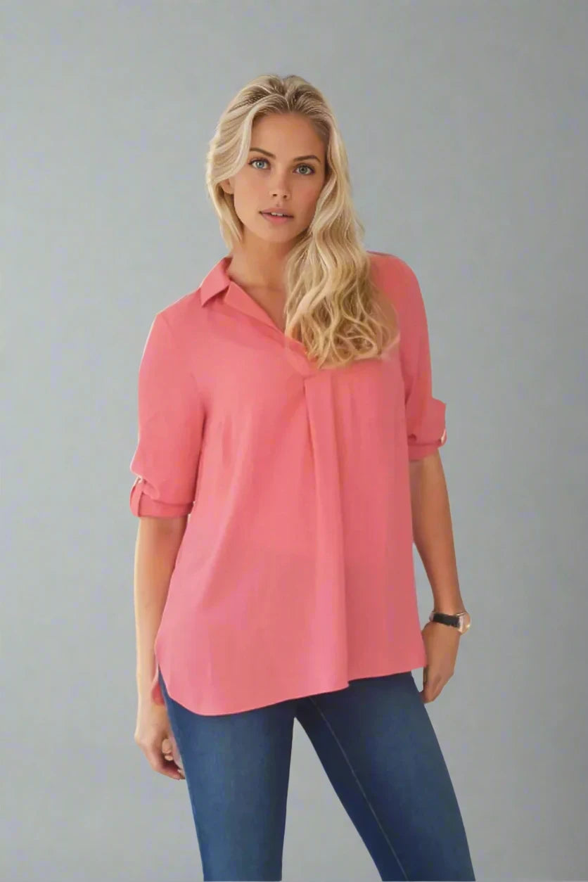 Women's Plus Sze Shrt Blouse Streetwear Casual Color Block Prnt Long Women's Plus Sze Shrt Blouse Streetwear Casual Color Block Prnt Long