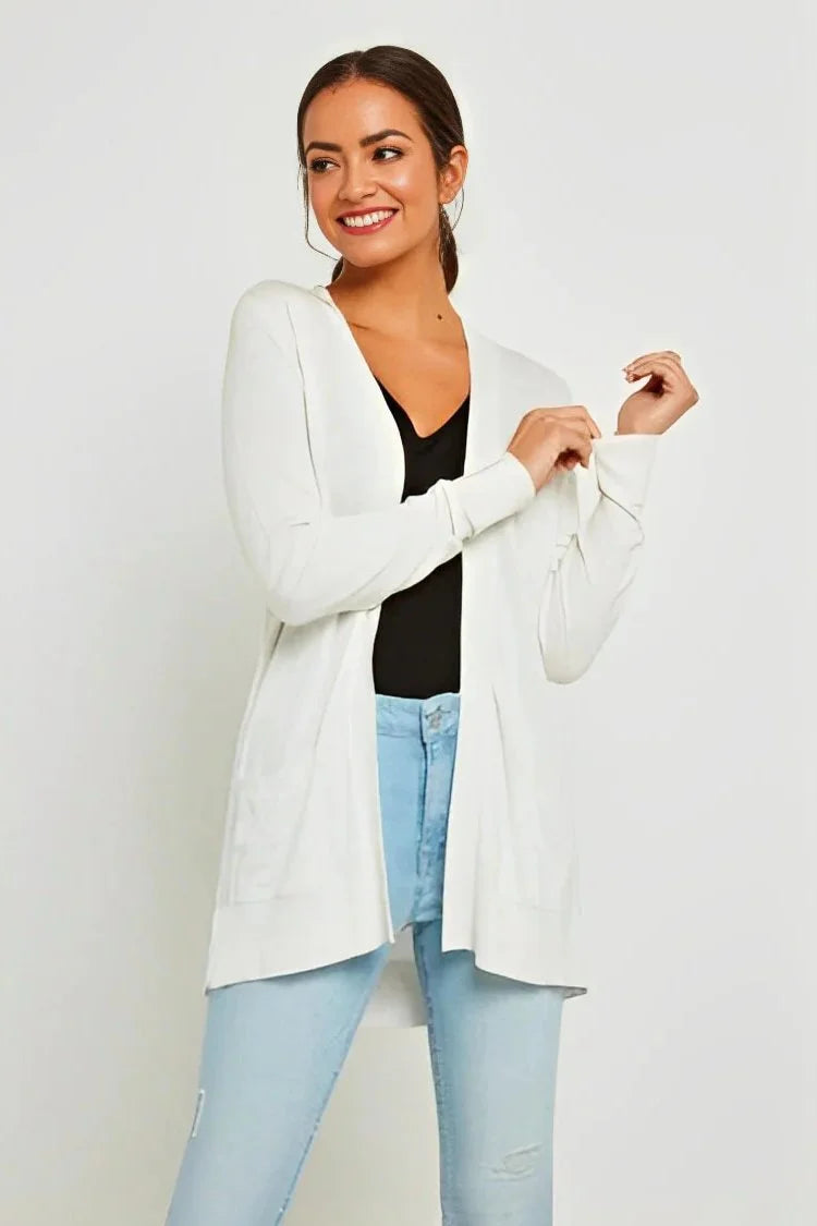 Long sales pocket cardigan