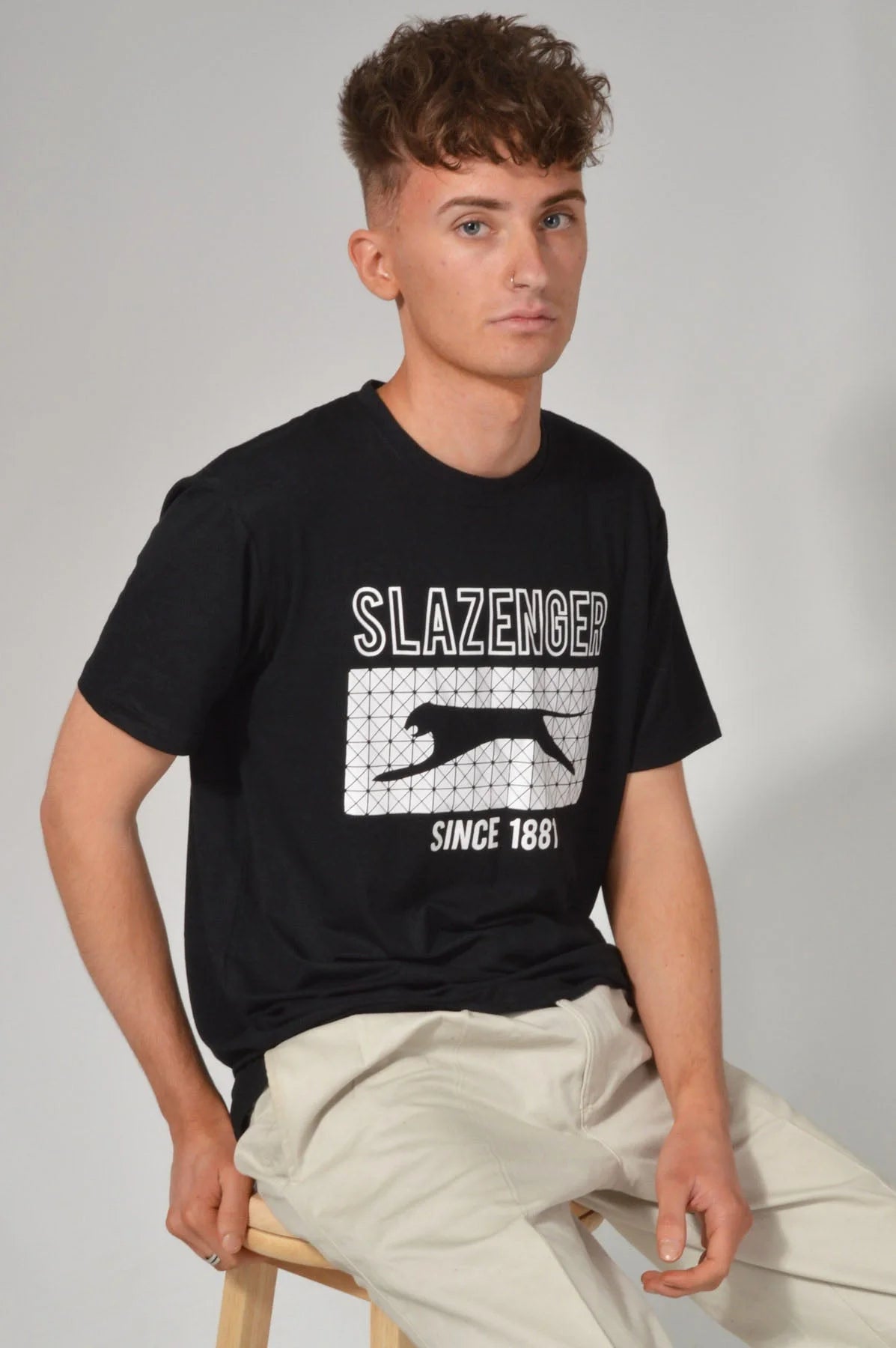 Slazenger Vintage Style Graphic T-Shirt Black / S