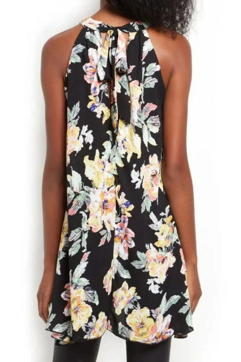 Topshop Floral Sleeveless Swing Top