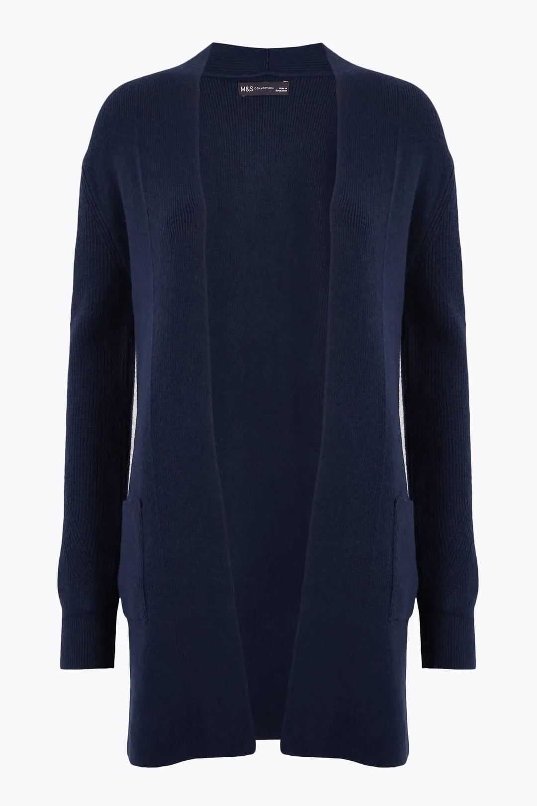 Open Front Ribbed Longline Cardigan