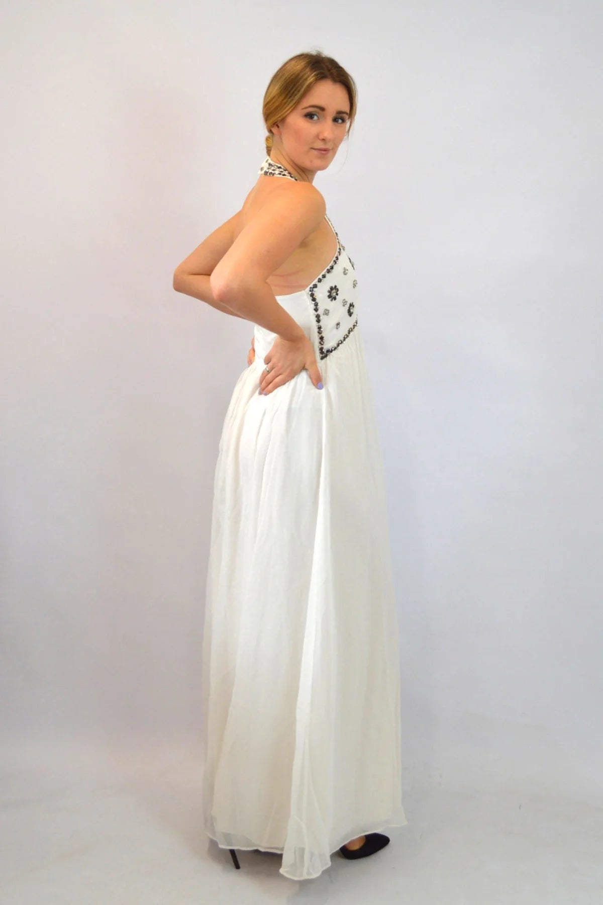Jane Norman Diamante Halterneck Maxi Dress
