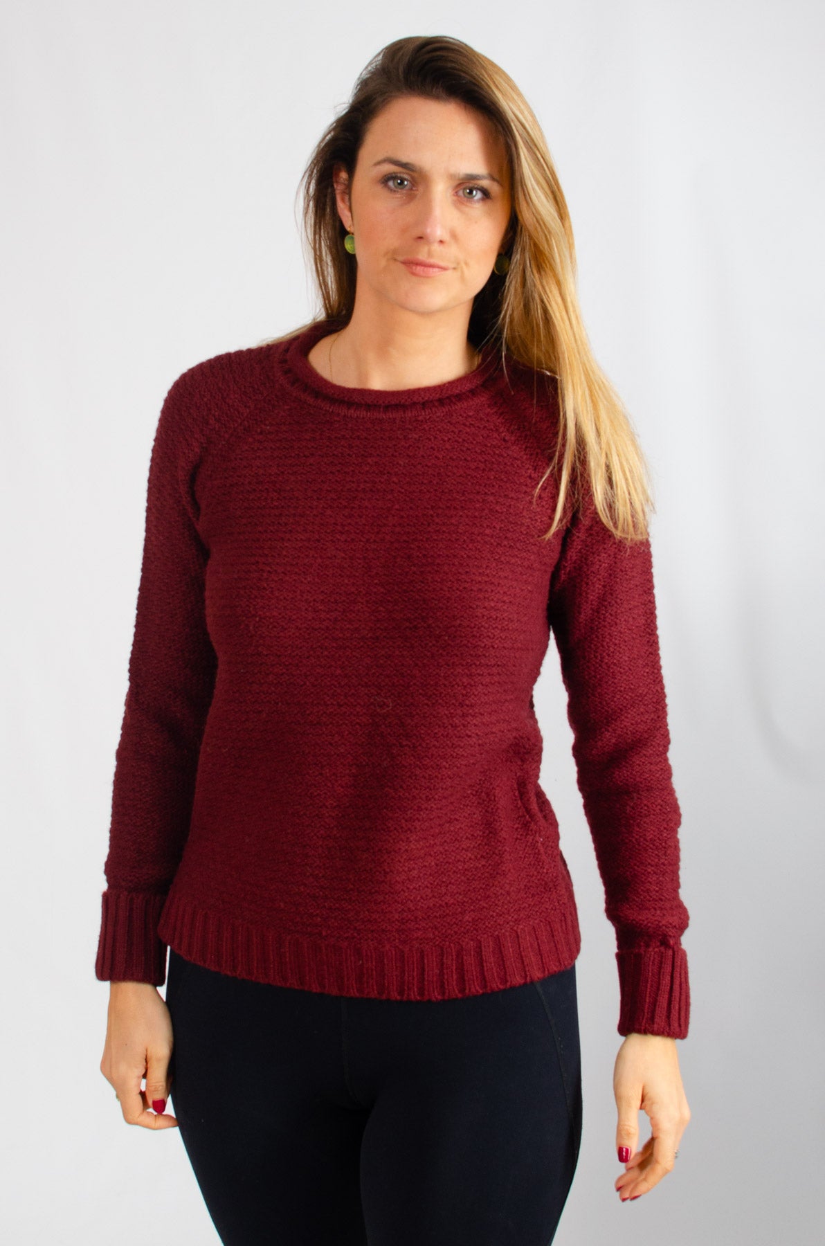 Texture Knit Rolled Edge Neck Jumper