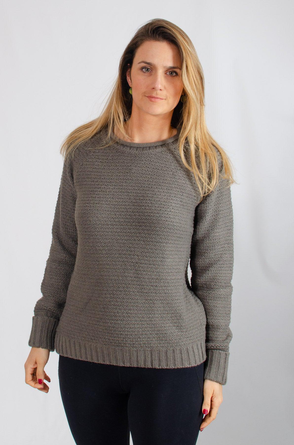 Texture Knit Rolled Edge Neck Jumper