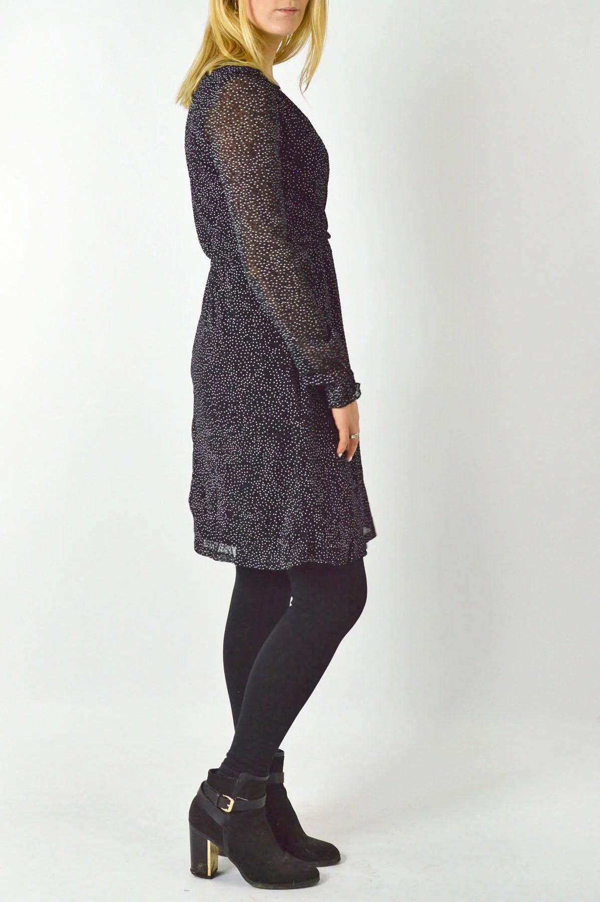 Chiffon Spot Wrap Dress Secret Label