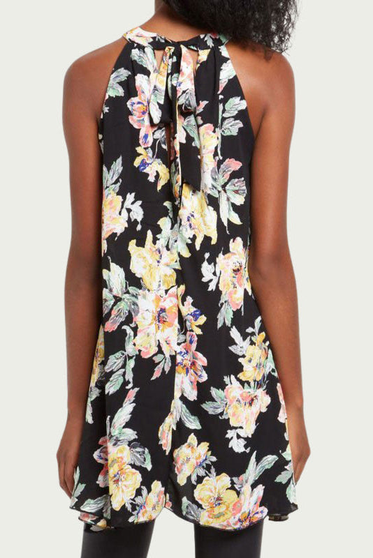 Floral Sleeveless Swing Top