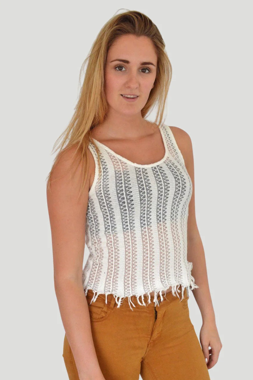Topshop Crochet Knit Vest Top White / 4