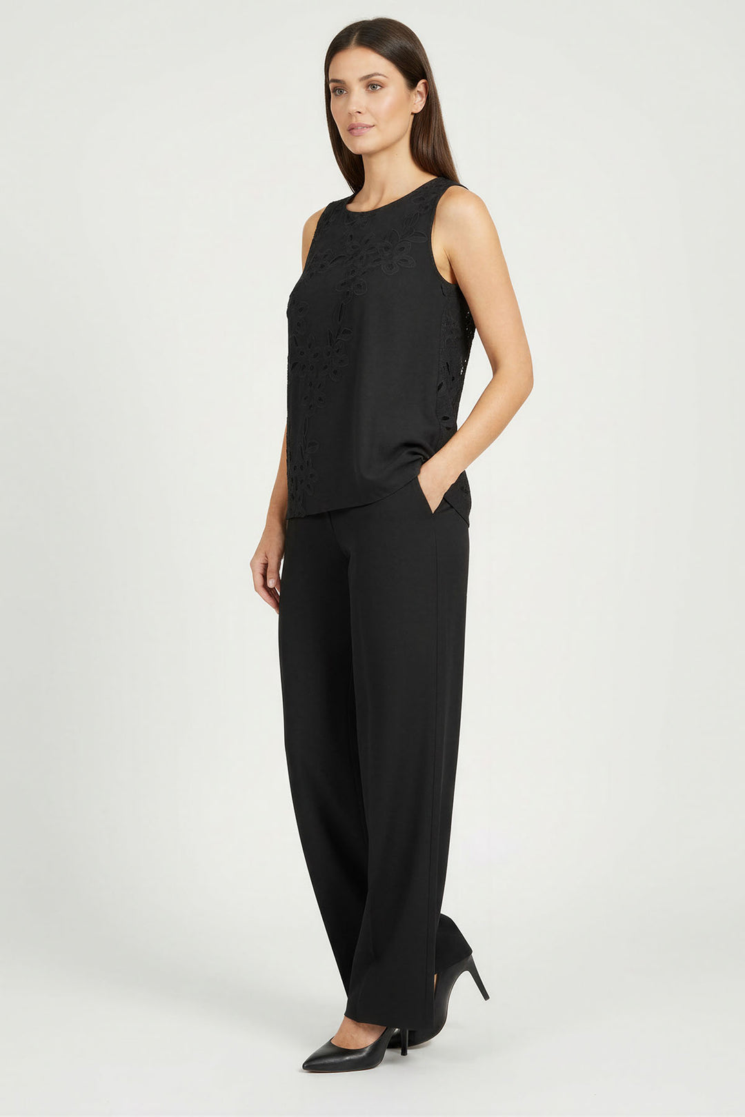 Floral Applique Sleeveless Top