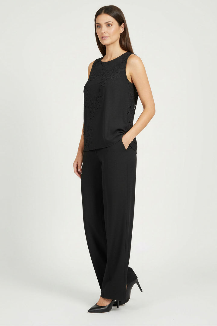 Floral Applique Sleeveless Top