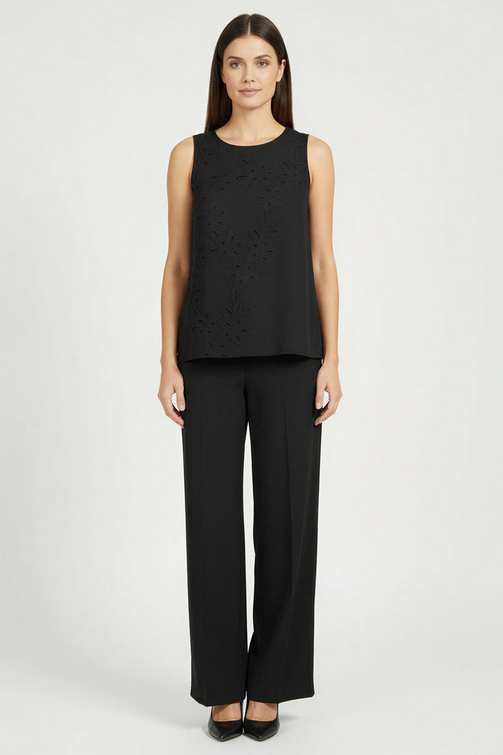 Floral Applique Sleeveless Top