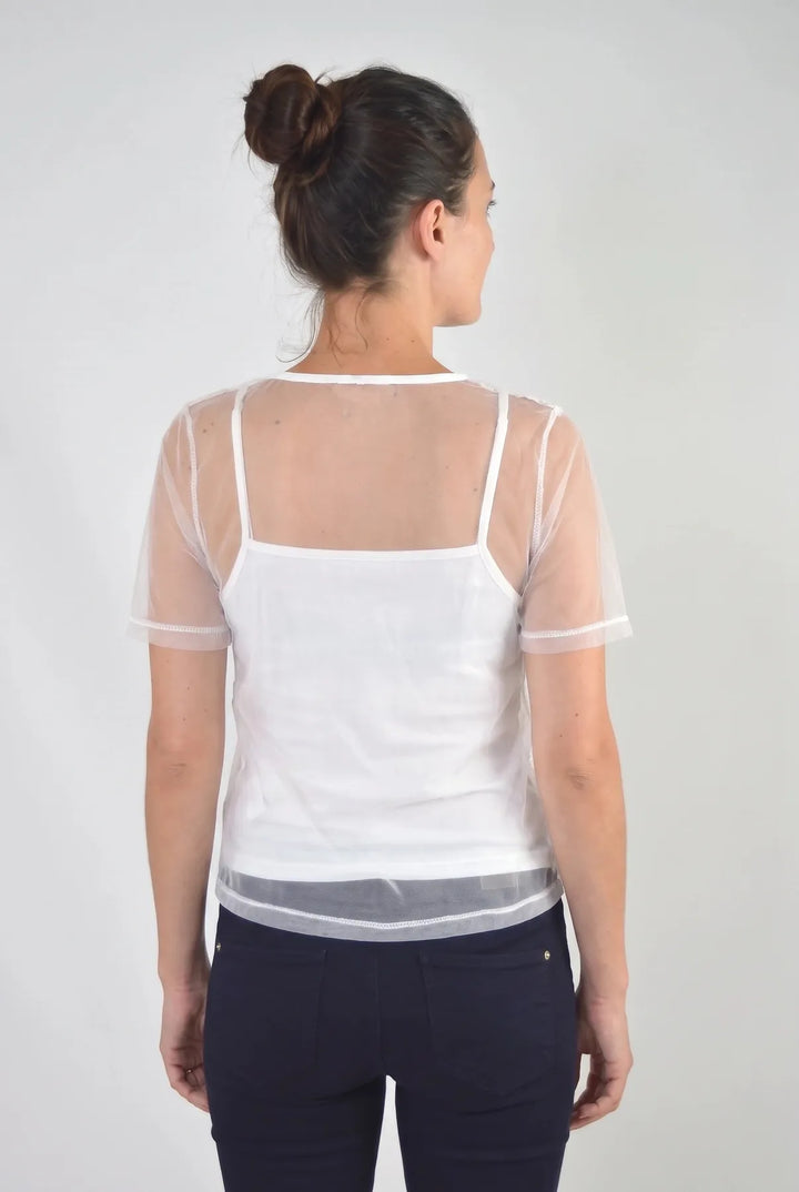 Lace Embroidered Top over Cami