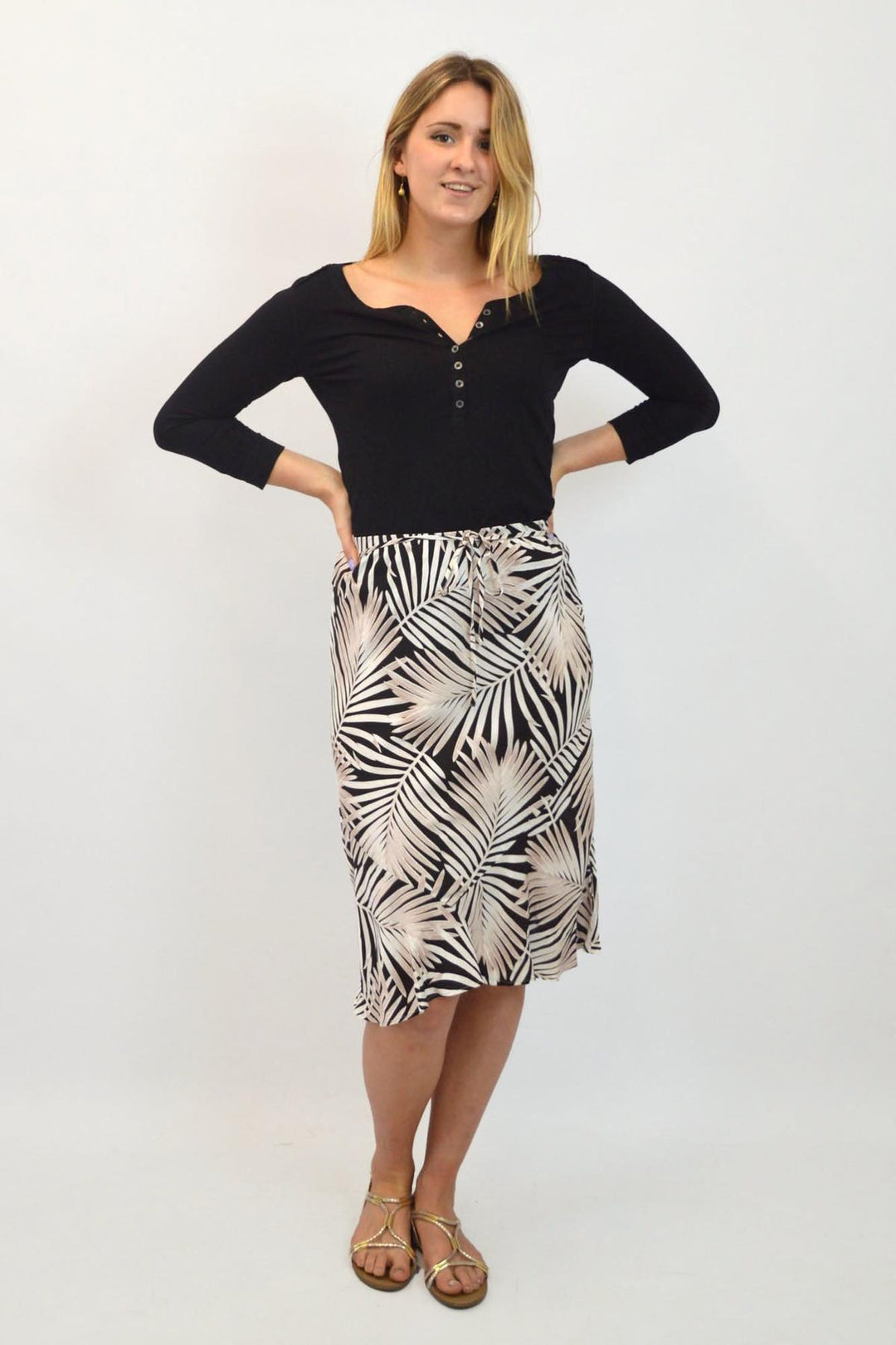 Palm Print Skirt