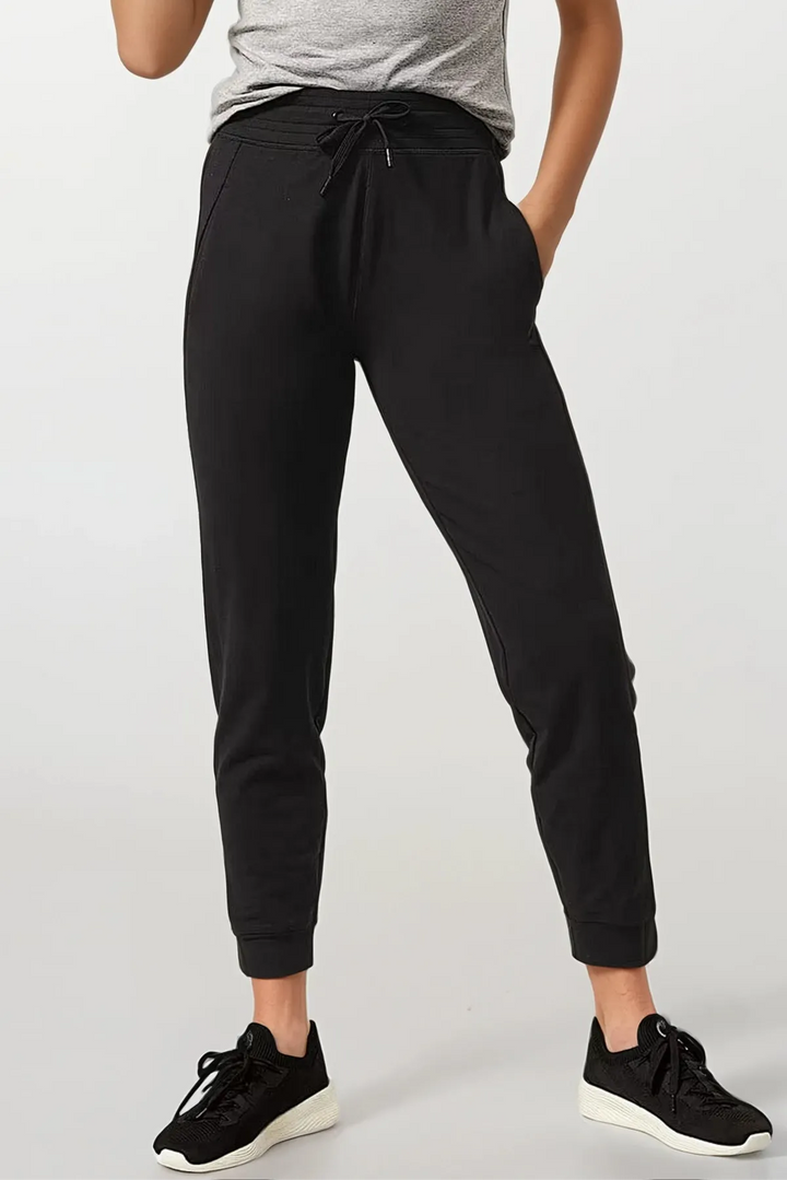 Goodmove Black Cotton Rich Cuffed Joggers