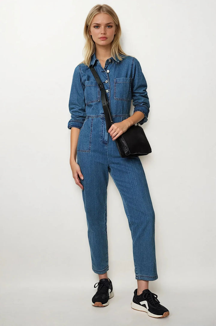 Denim Long Sleeve Boiler Suit