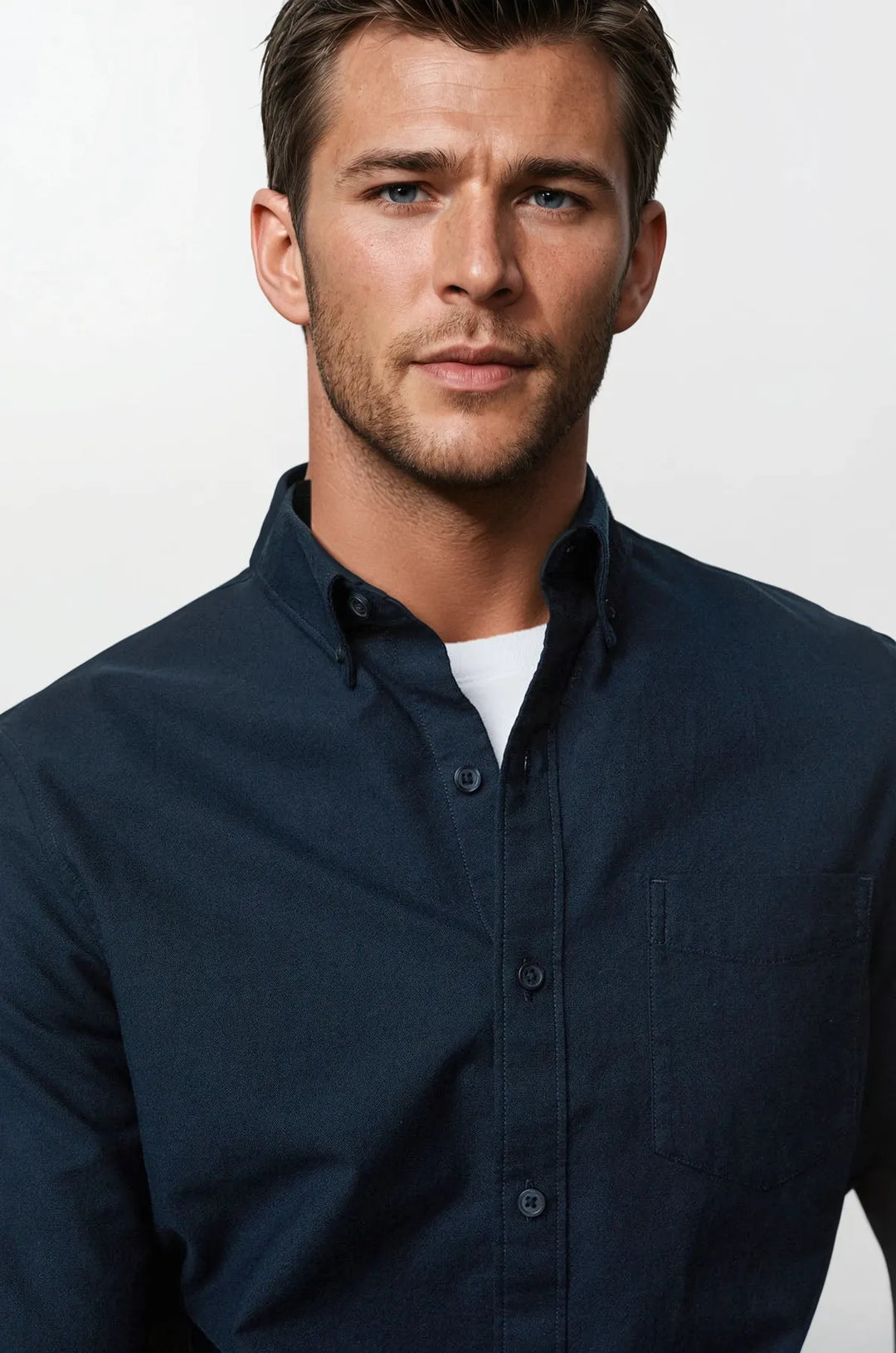 Navy Pure Cotton Oxford Shirt