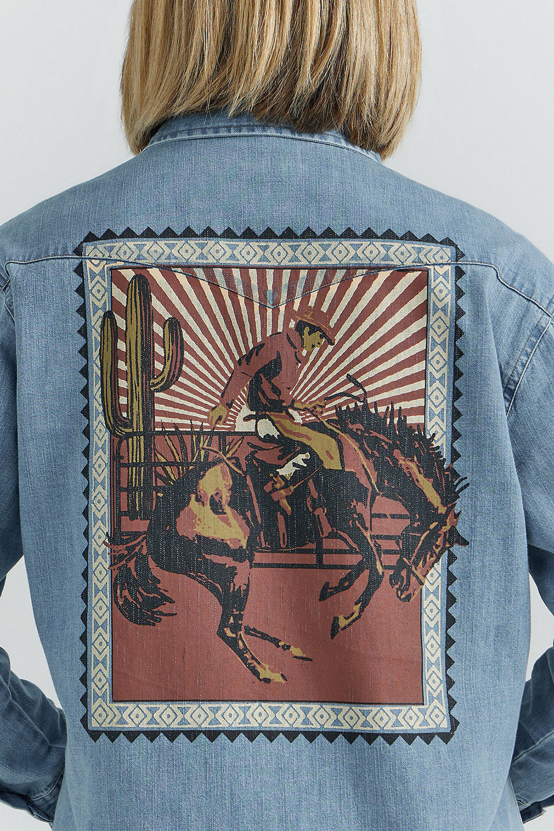 Western Denim Shirt Rodeo Poster Back