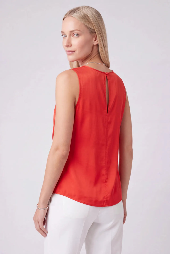 Round Neck Twist Front Sleeveless Blouse