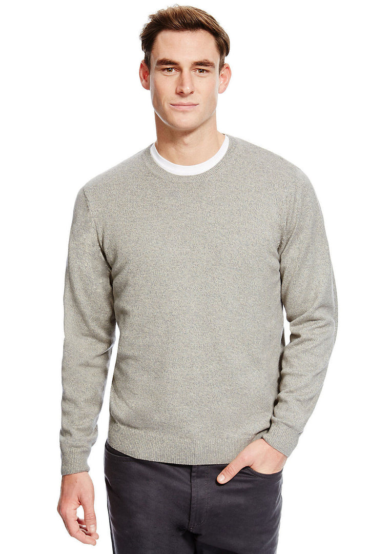 Crew Neck Fine Knit Cotton Jumper