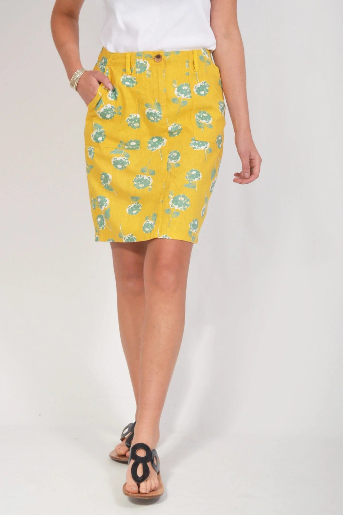 Secret Label Linen Floral Skirt Yellow Mix / 6