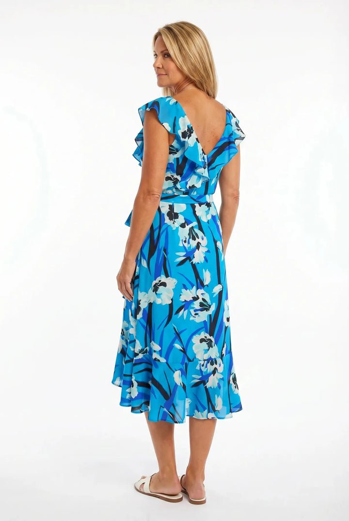 Blue Floral Strappy Dress
