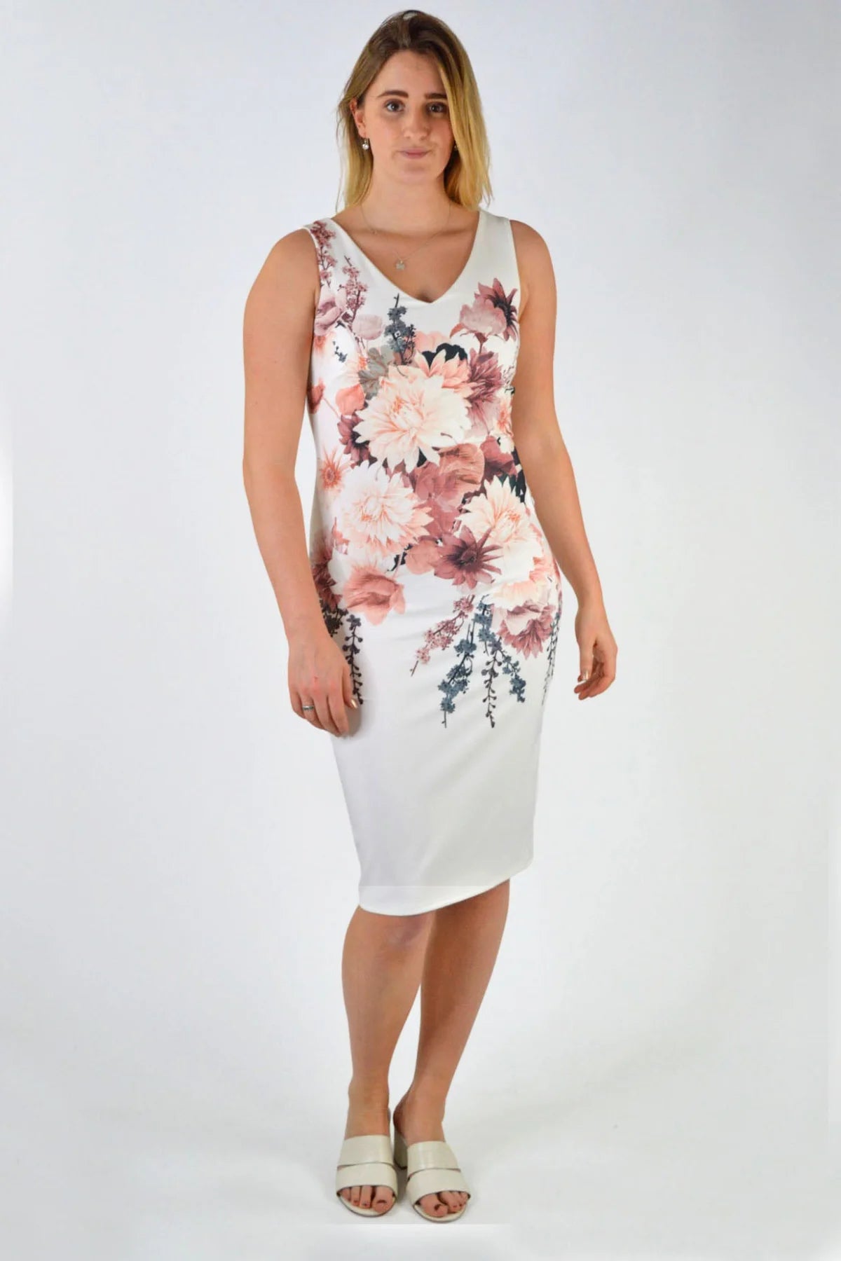 M&Co Floral Sleeveless Dress