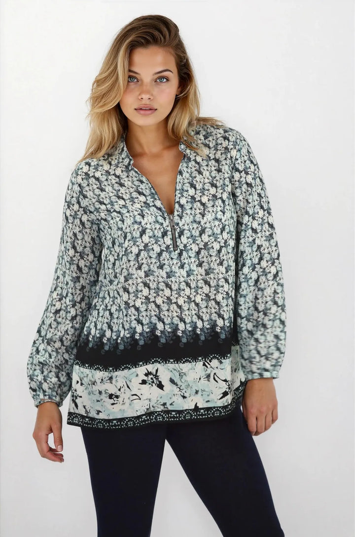 Border Print Tunic Top