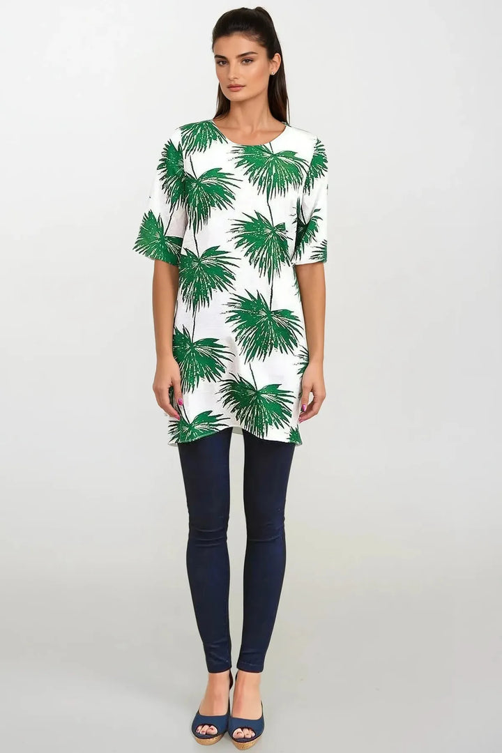 White Stuff Palm Print Tunic Top