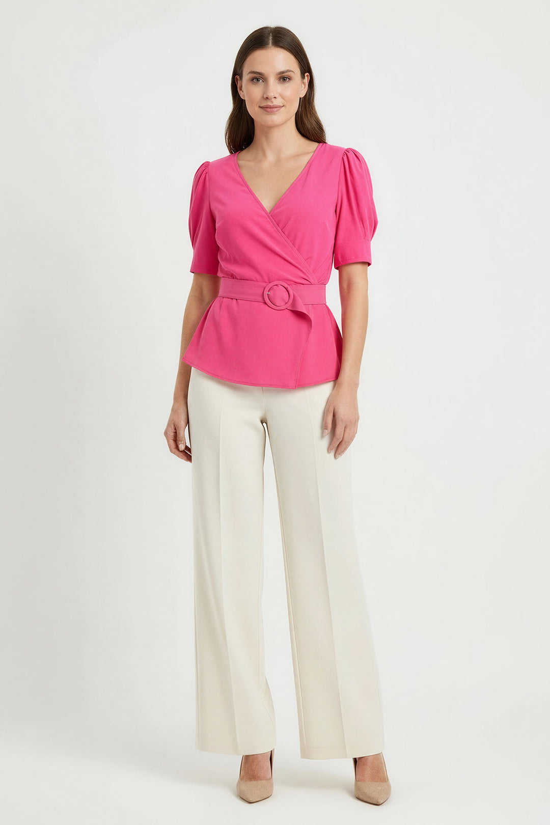 Puff Sleeve Wrap Blouse