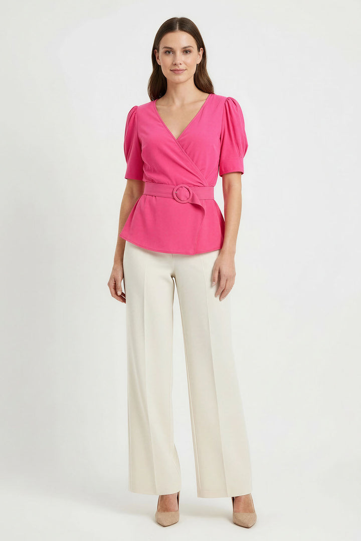 Puff Sleeve Wrap Blouse