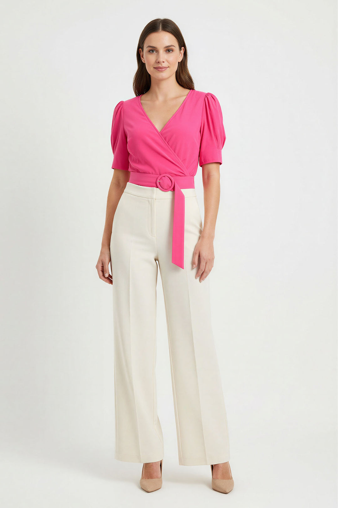Puff Sleeve Wrap Blouse