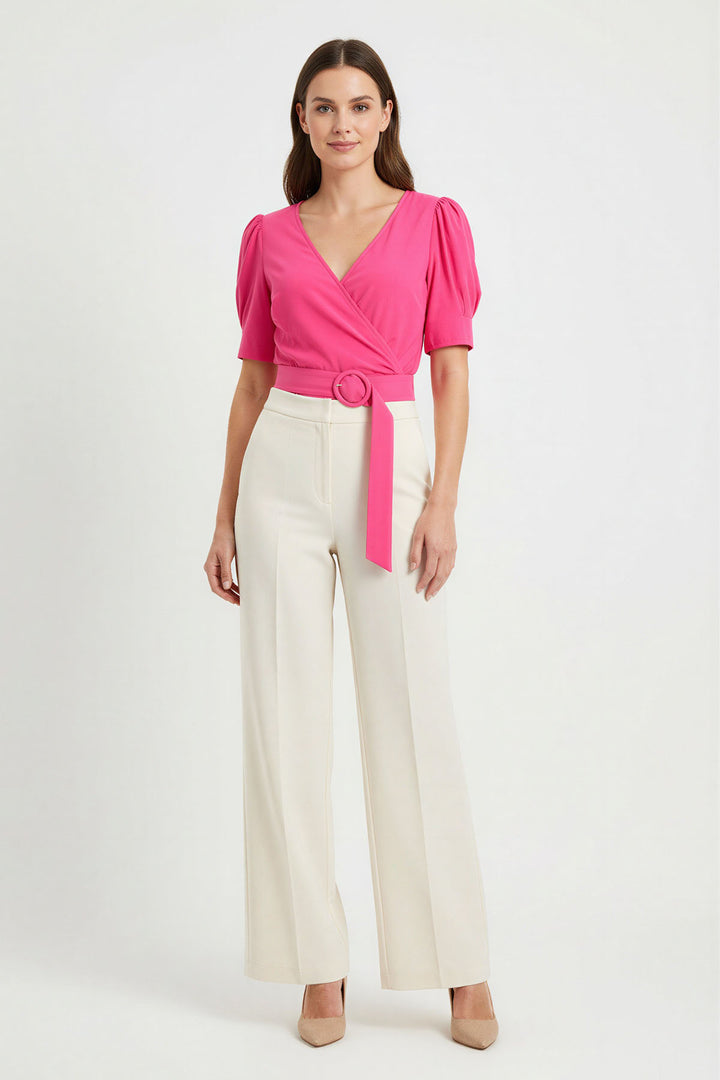 Puff Sleeve Wrap Blouse