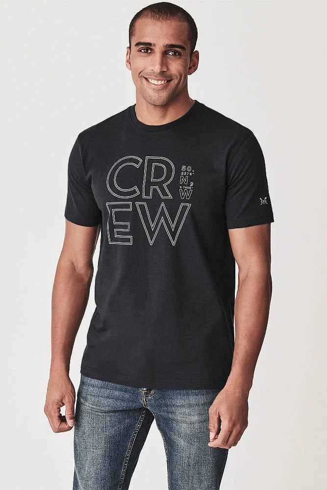 Crew Clothing Logo T Shirts Black (Degrees) / S