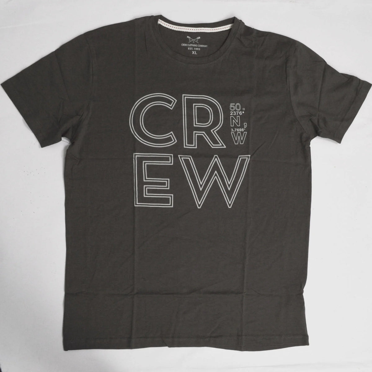Crew Clothing Logo T Shirts Charcoal (Degrees) / S