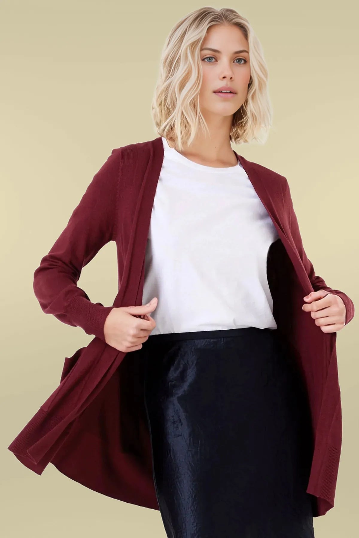 M&S Open Front Patch Pocket Cardigan