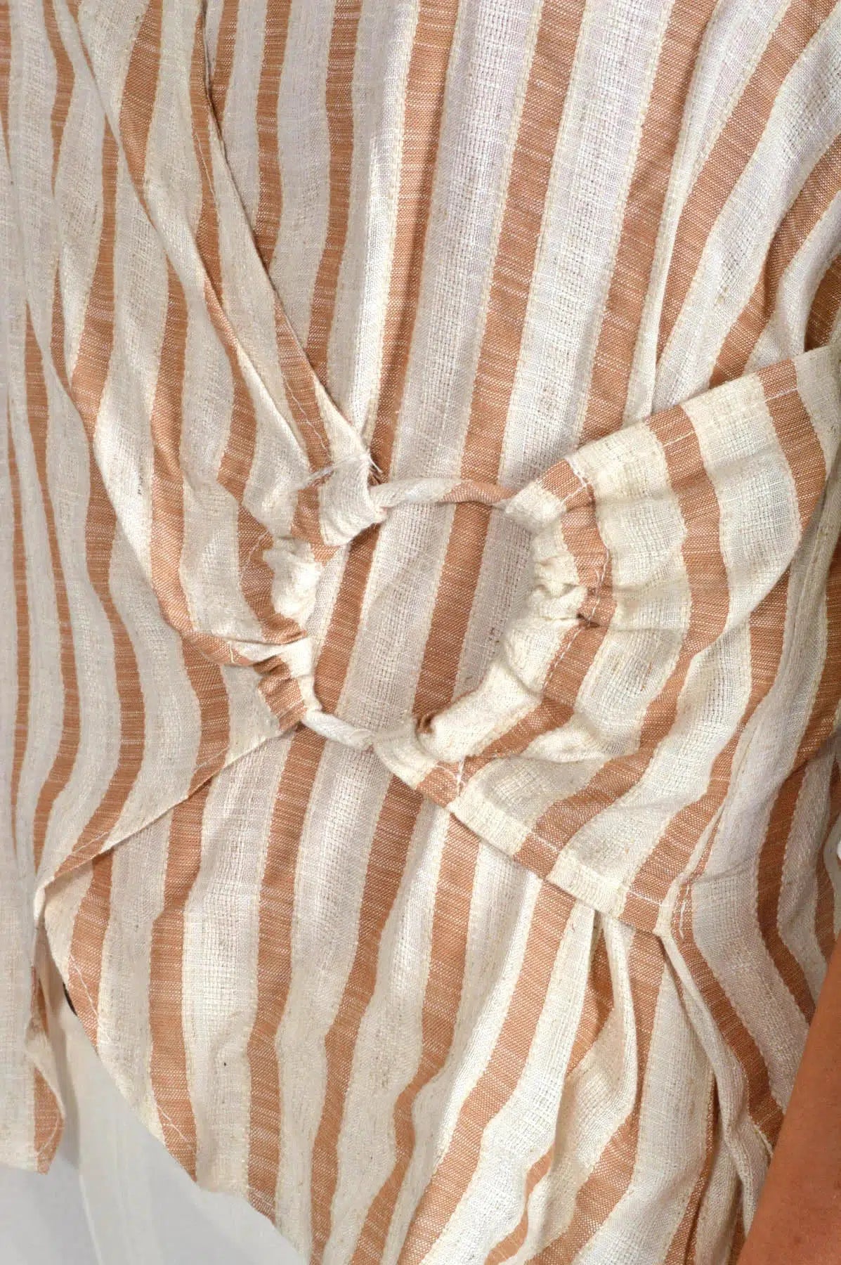 Secret Label Striped Wrap Linen Blouse