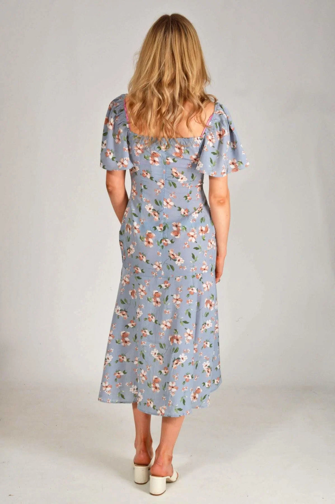 Boohoo Floral Wrap Midi Dress