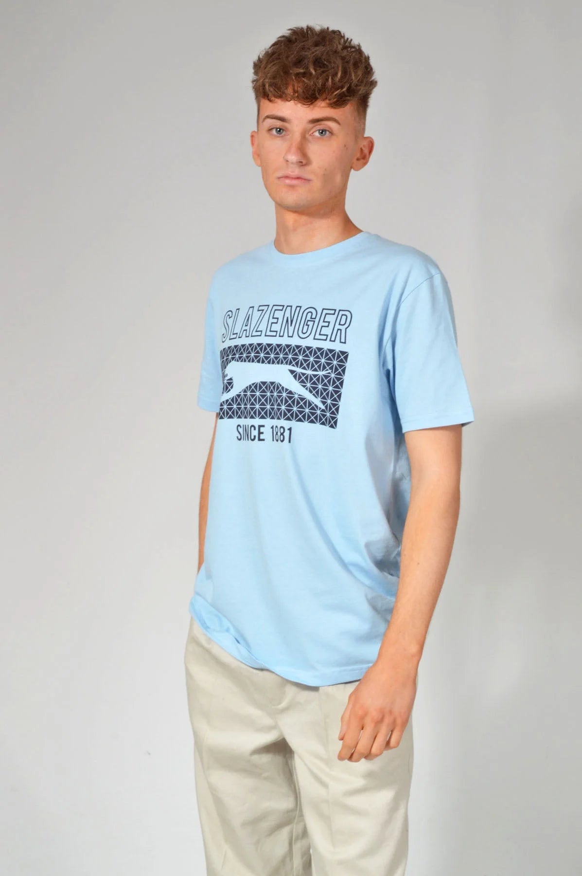 Slazenger Vintage Style Graphic T-Shirt Pale Blue / S