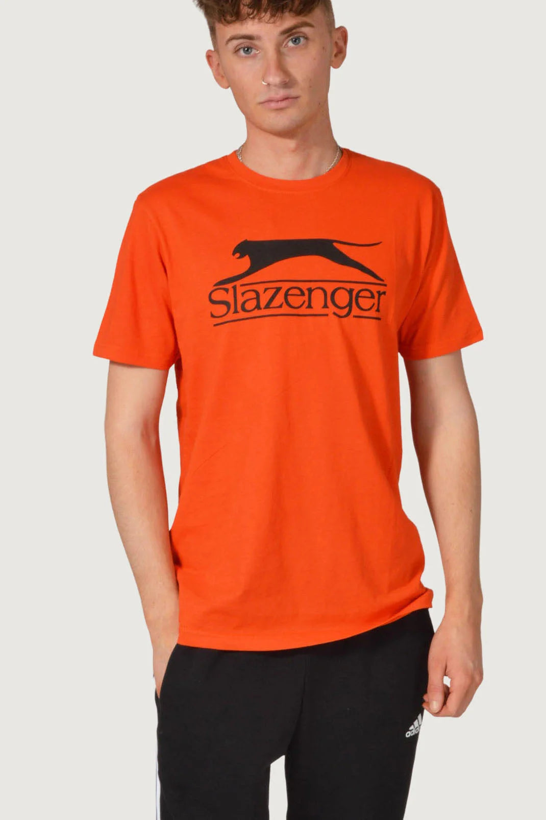 Slazenger Vintage Style Cat Logo T-Shirt Orange / S