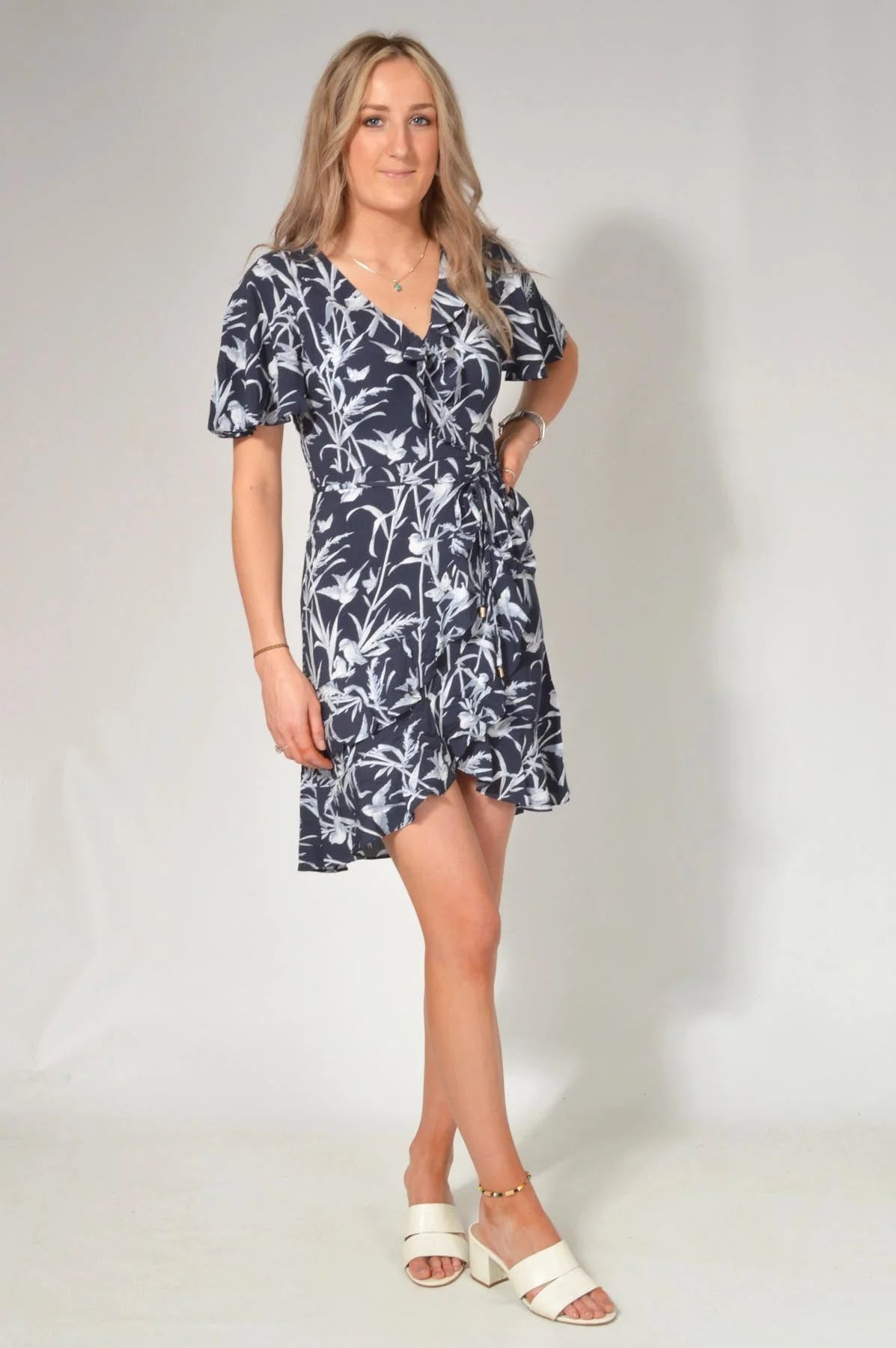 Oasis blue sales leopard print dress